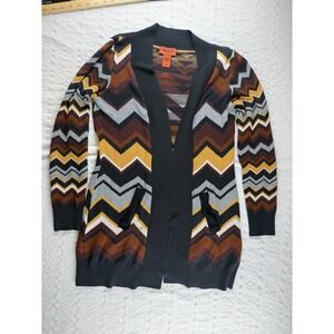 Missoni Target Cardigan Sweater Zigzag Chevron Open Front Small Boho Festival